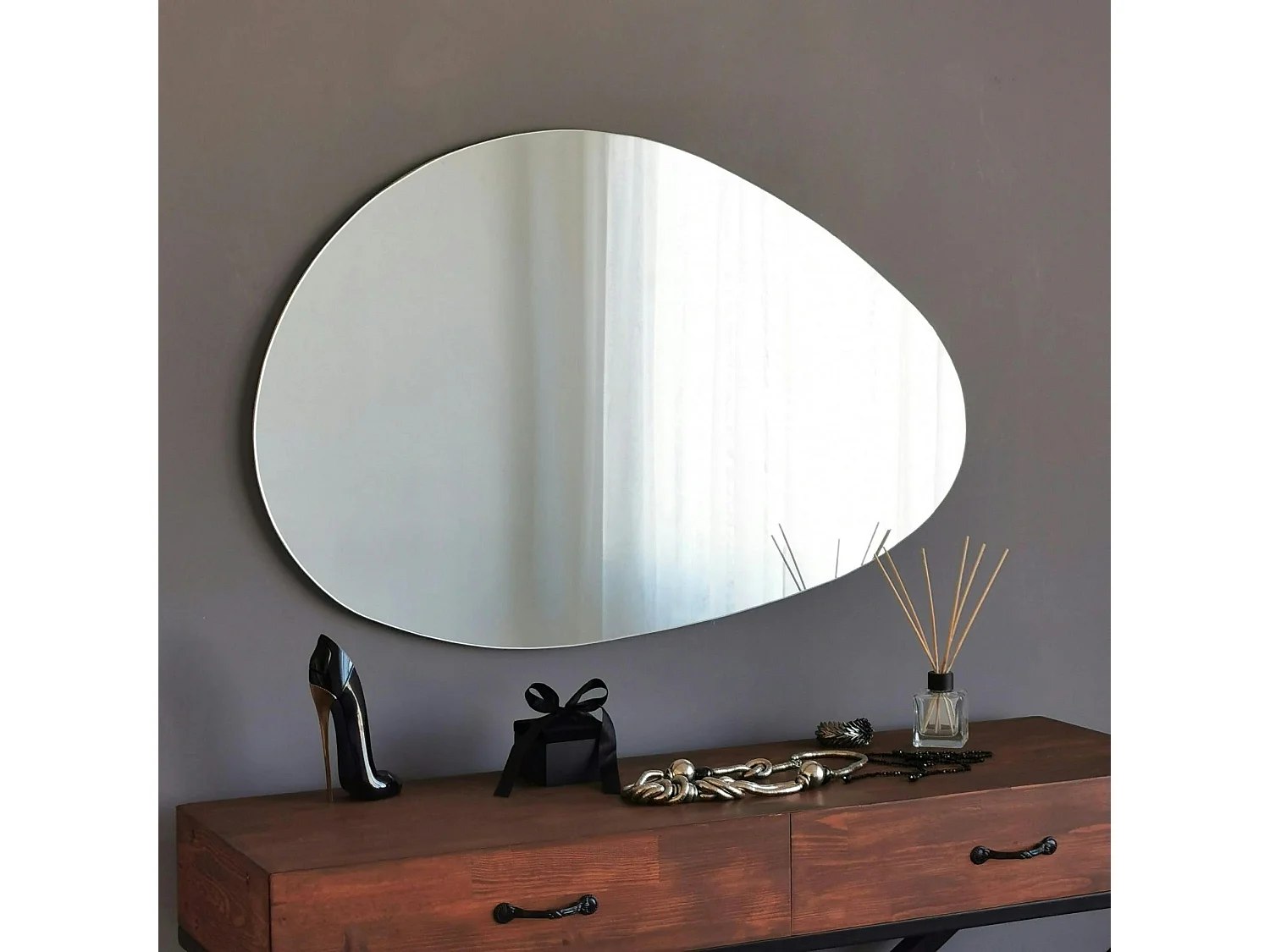 Miroir d'entrée organique 90 cm - style scandinave CODY