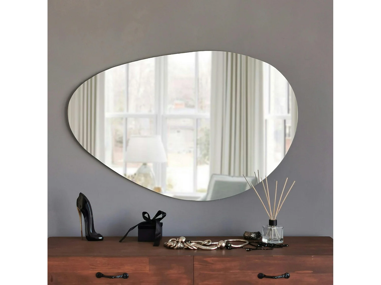Miroir d'entrée organique 90 cm - style scandinave CODY