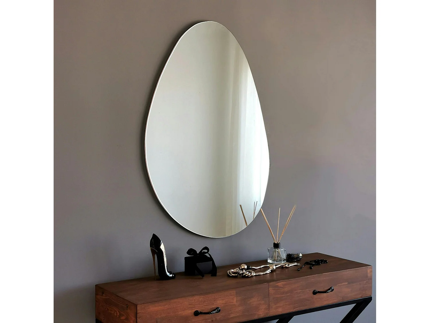 Miroir d'entrée organique 90 cm - style scandinave CODY