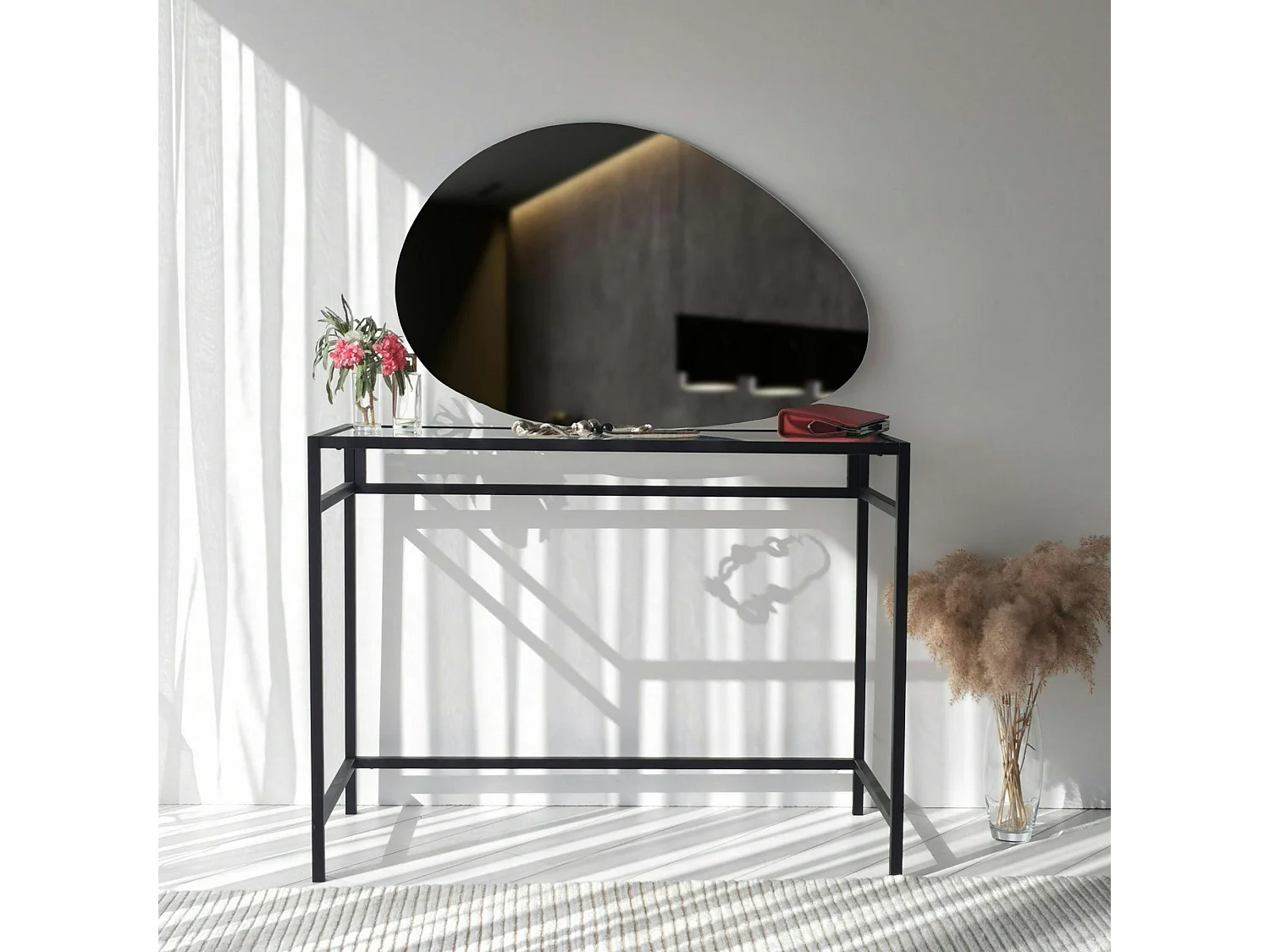 Miroir d'entrée organique 90 cm - style scandinave CODY