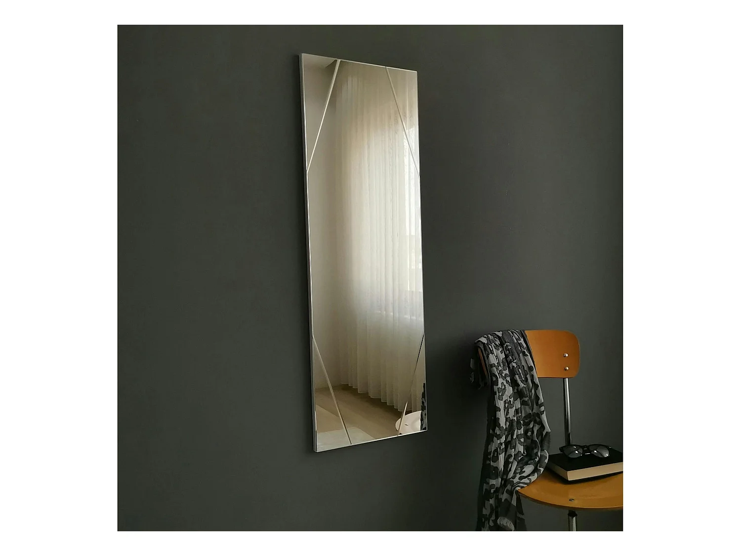 Miroir rectangulaire mural avec angles marqués 105 cm CODY