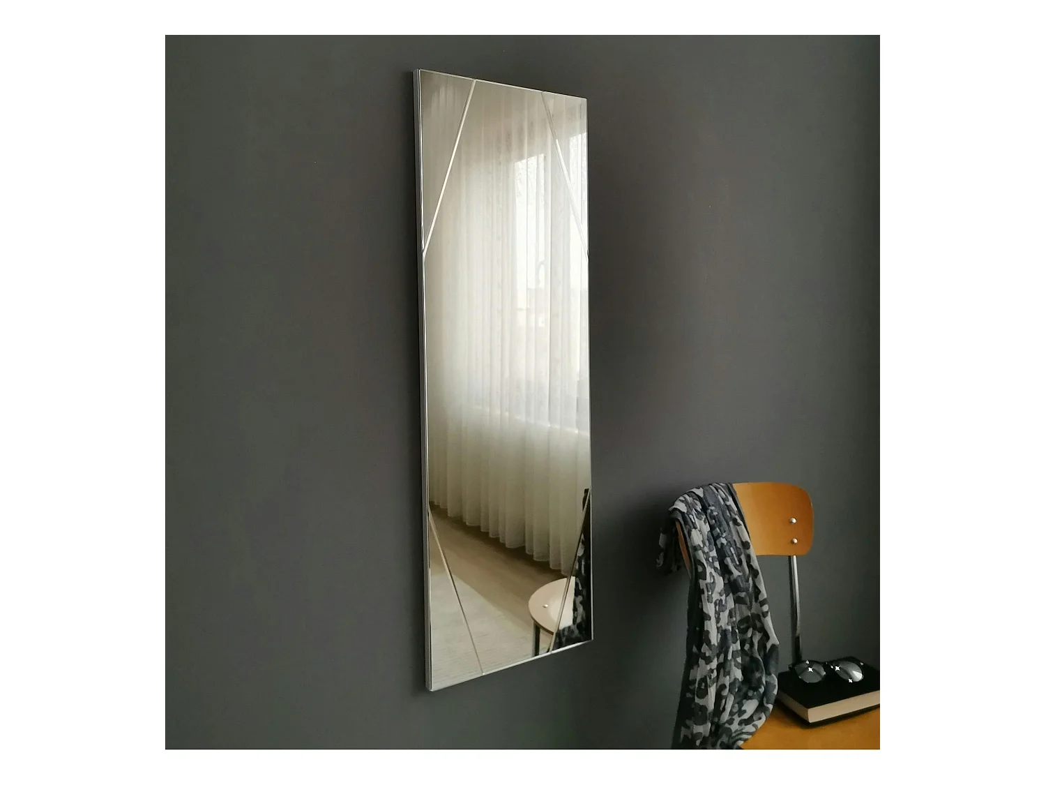 Miroir rectangulaire mural avec angles marqués 105 cm CODY