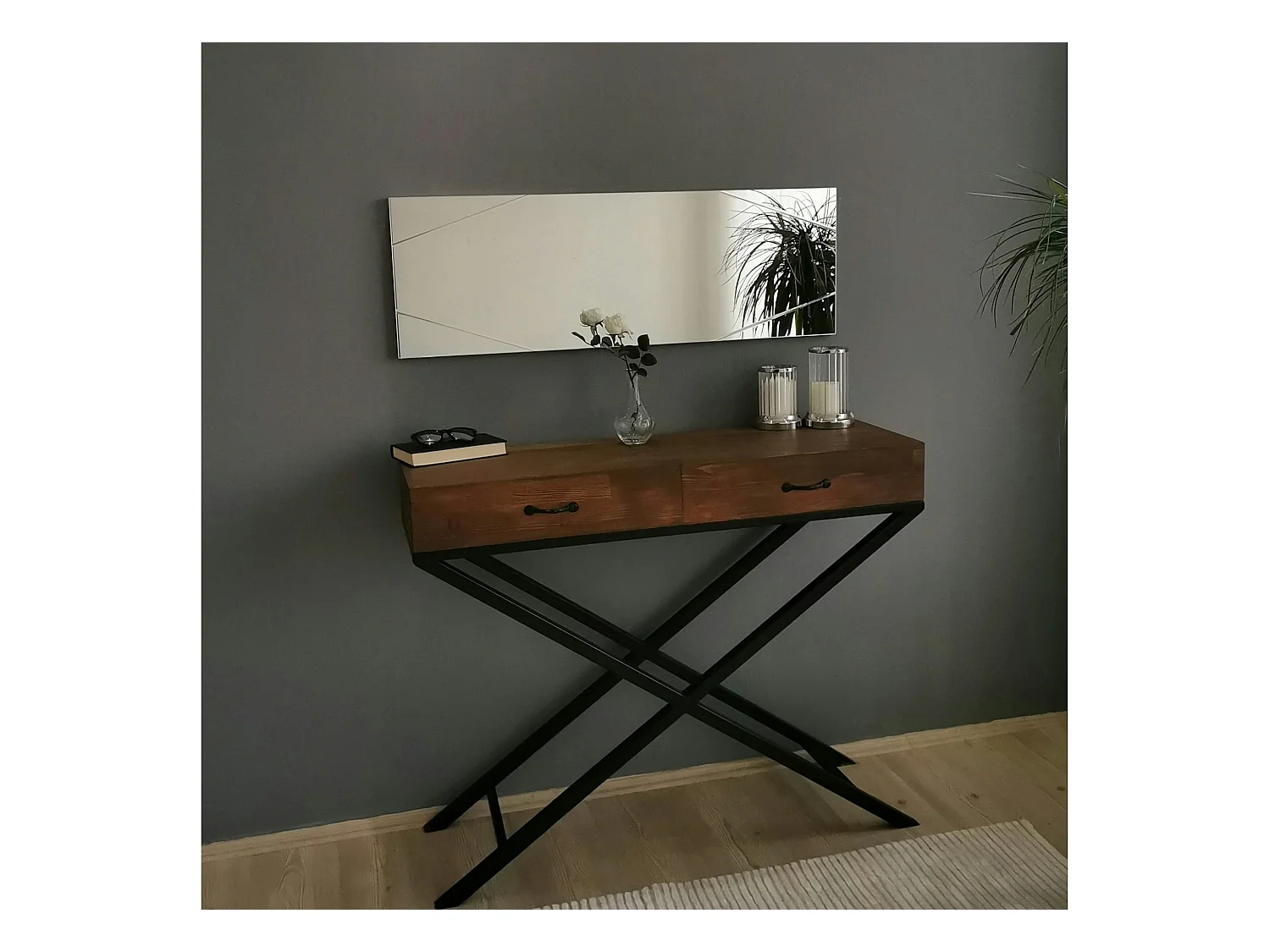 Miroir rectangulaire mural avec angles marqués 105 cm CODY