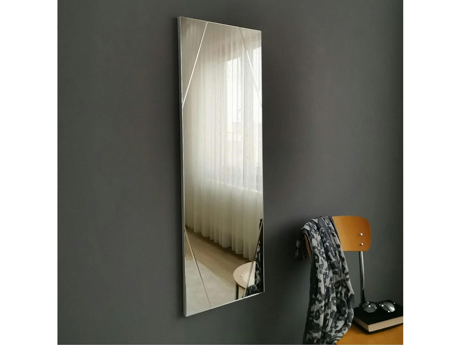 Miroir rectangulaire mural avec angles marqués 105 cm CODY