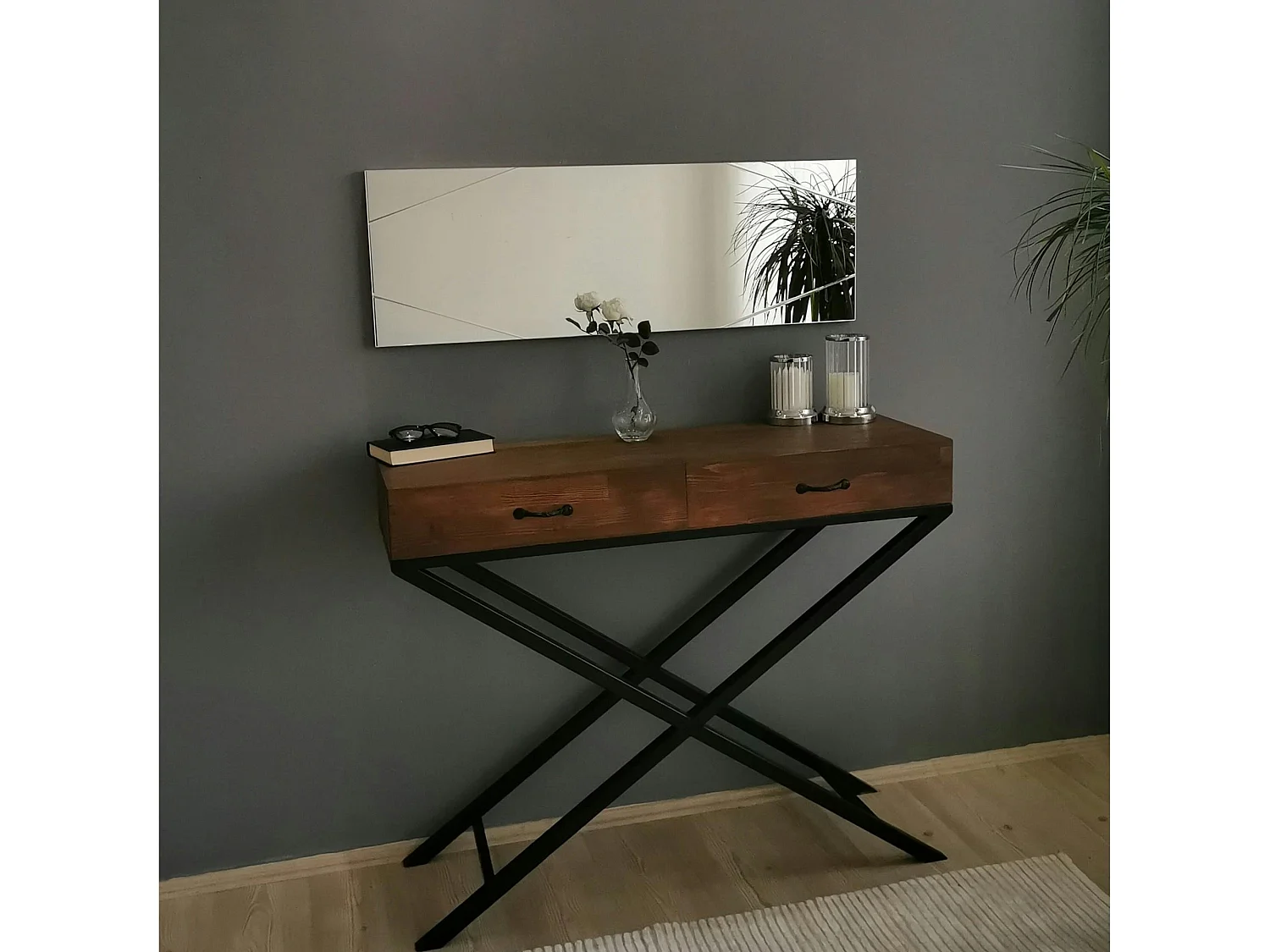 Miroir rectangulaire mural avec angles marqués 105 cm CODY