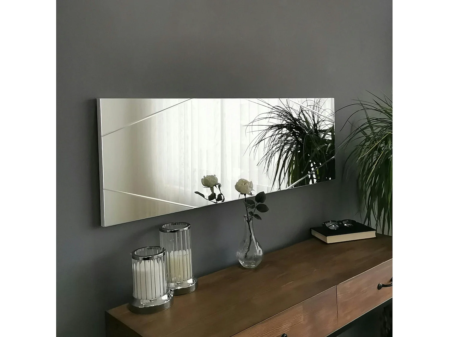 Miroir rectangulaire mural avec angles marqués 105 cm CODY