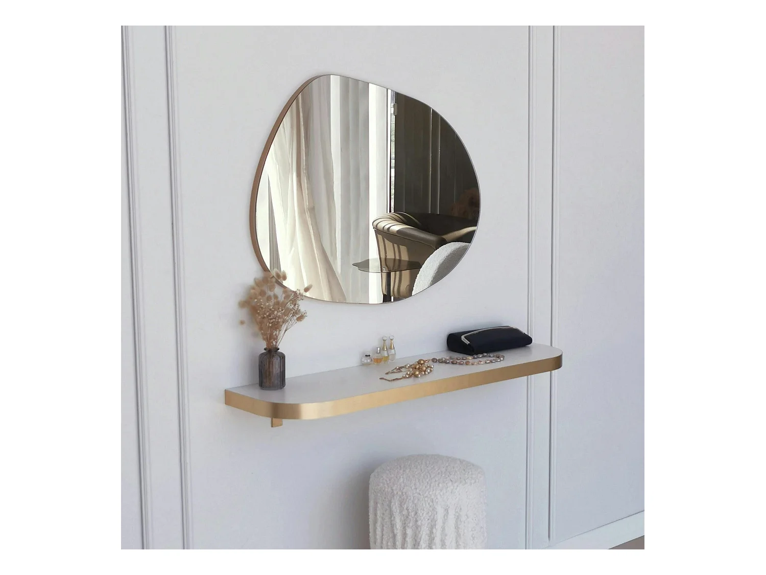 Miroir rond organique 75 cm - entrée, salle de bains CODY