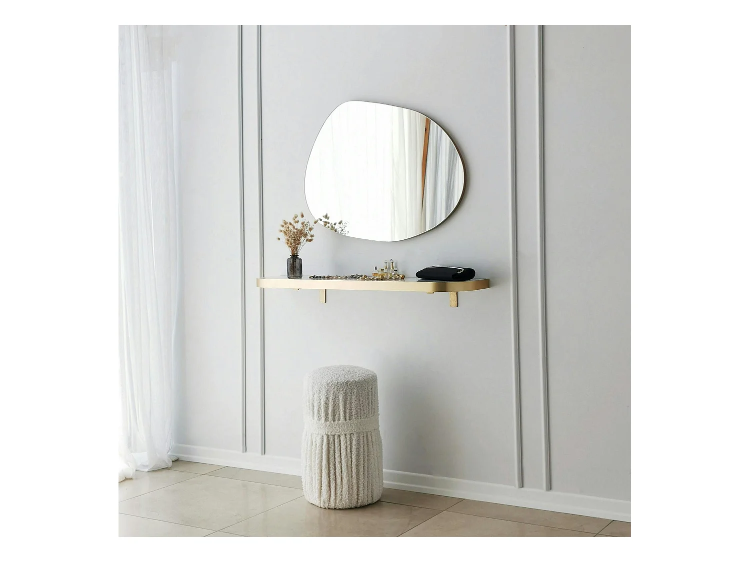 Miroir rond organique 75 cm - entrée, salle de bains CODY