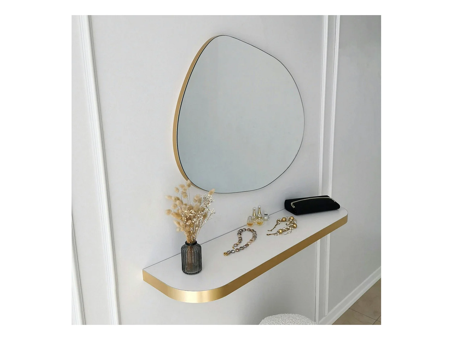Miroir rond organique 75 cm - entrée, salle de bains CODY