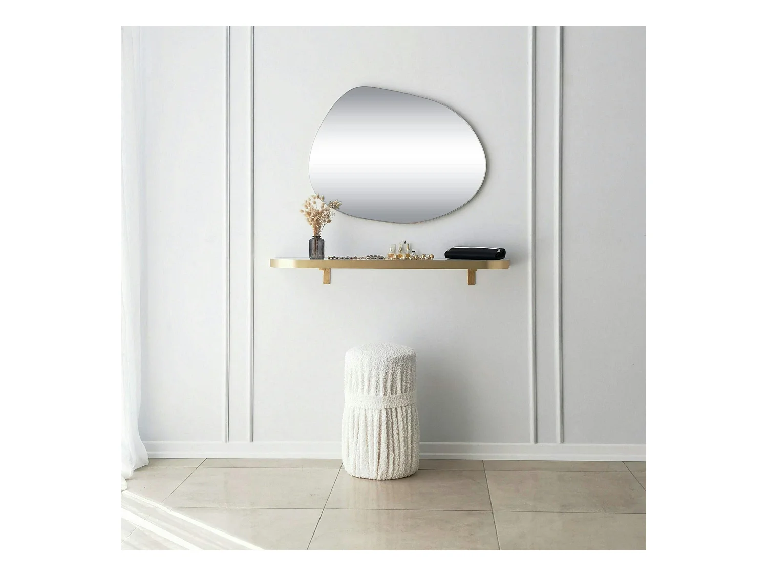 Miroir rond organique 75 cm - entrée, salle de bains CODY