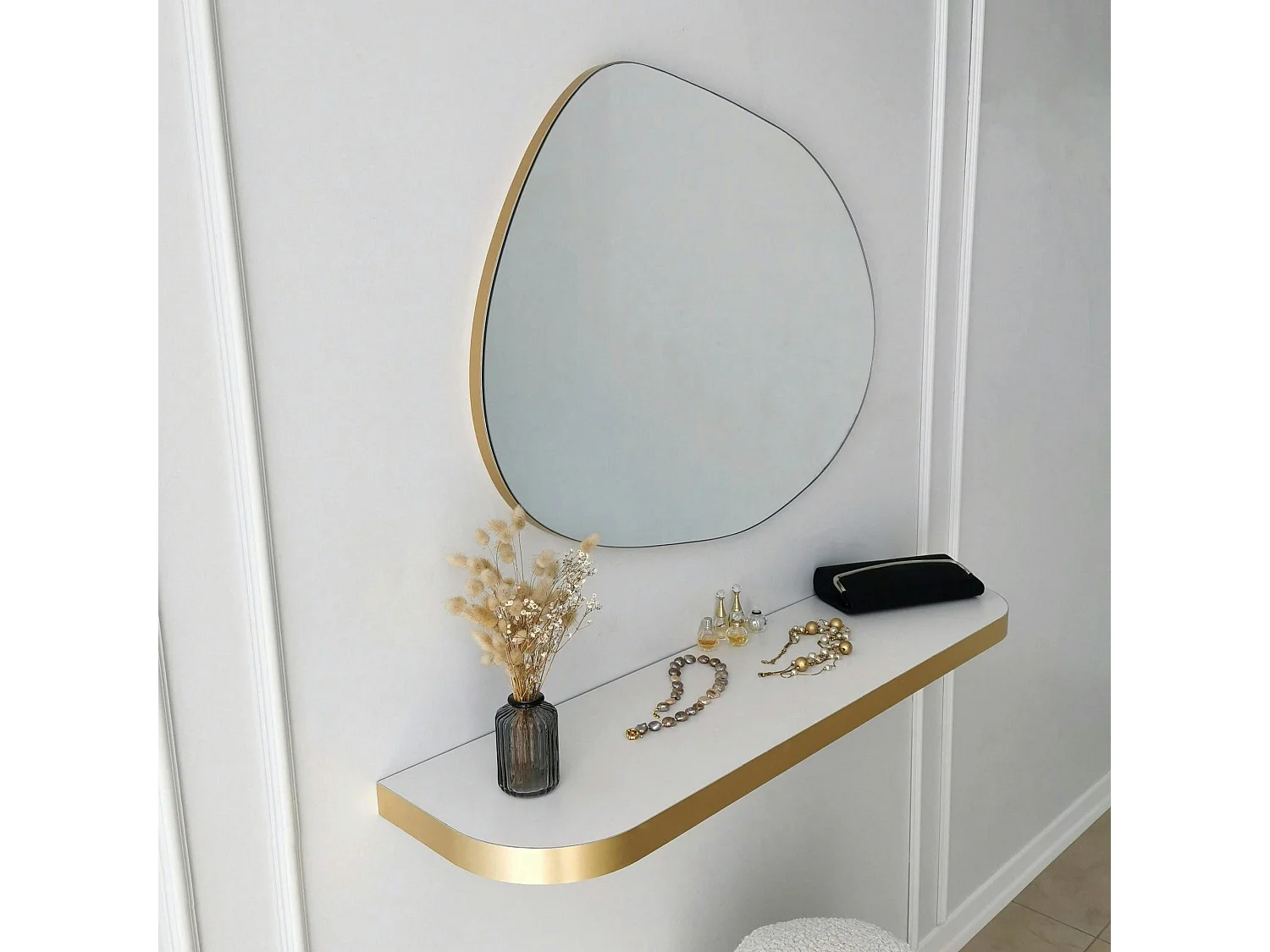 Miroir rond organique 75 cm - entrée, salle de bains CODY