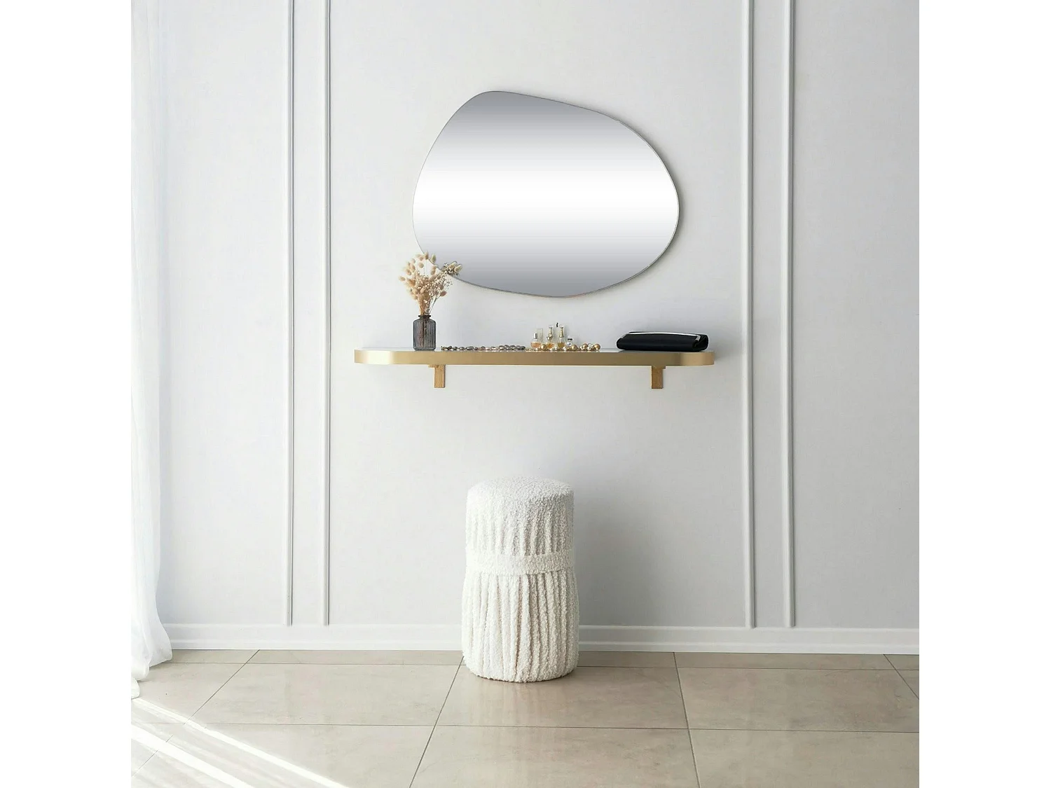 Miroir rond organique 75 cm - entrée, salle de bains CODY