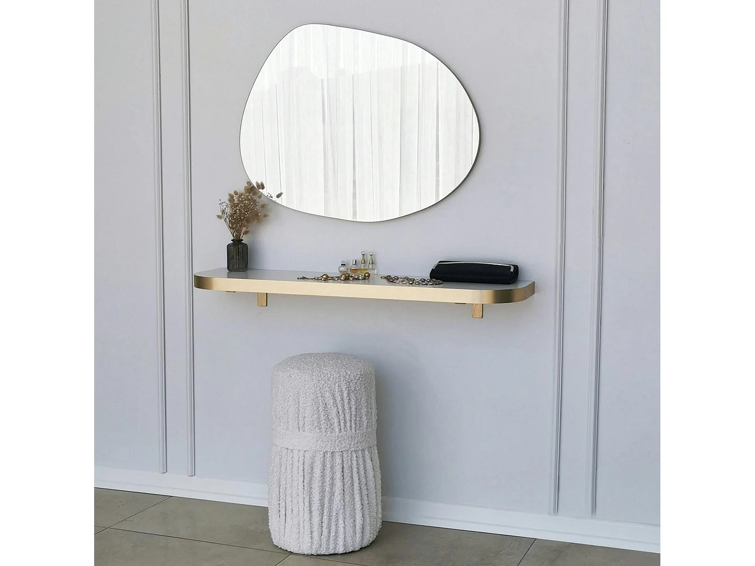 Miroir rond organique 75 cm - entrée, salle de bains CODY