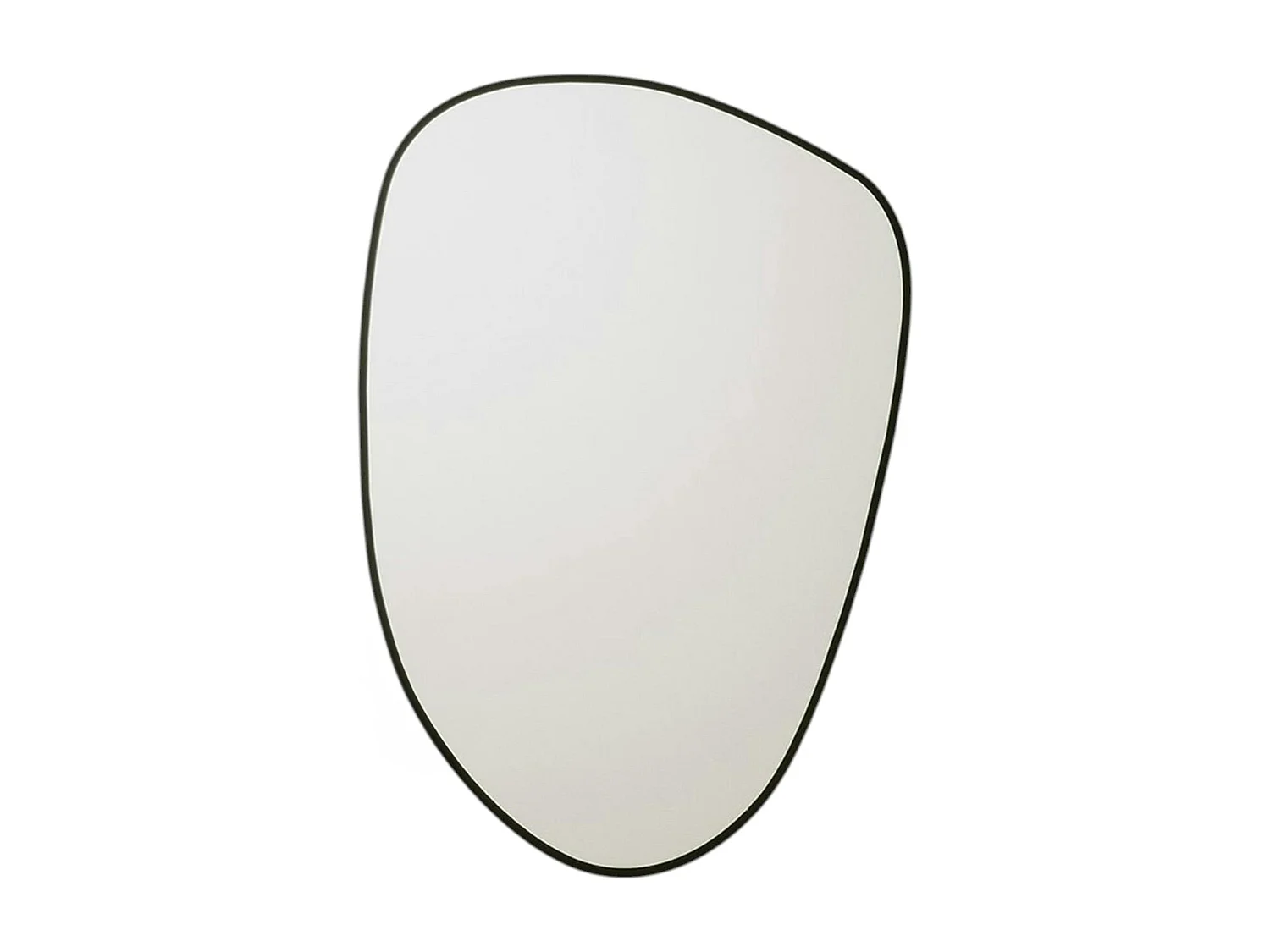Miroir design organique bord noir 91 cm, forme fluide CODY
