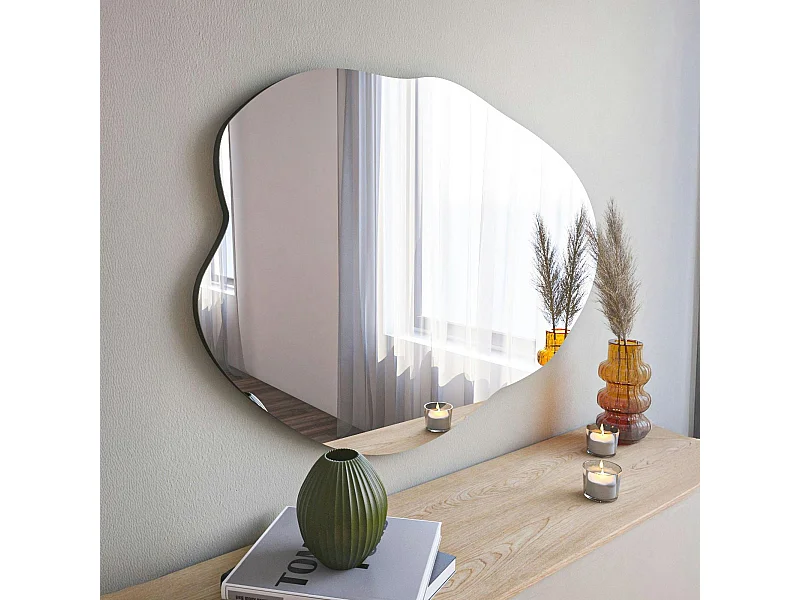 Miroir design organique forme libre 85 cm - style naturel CODY