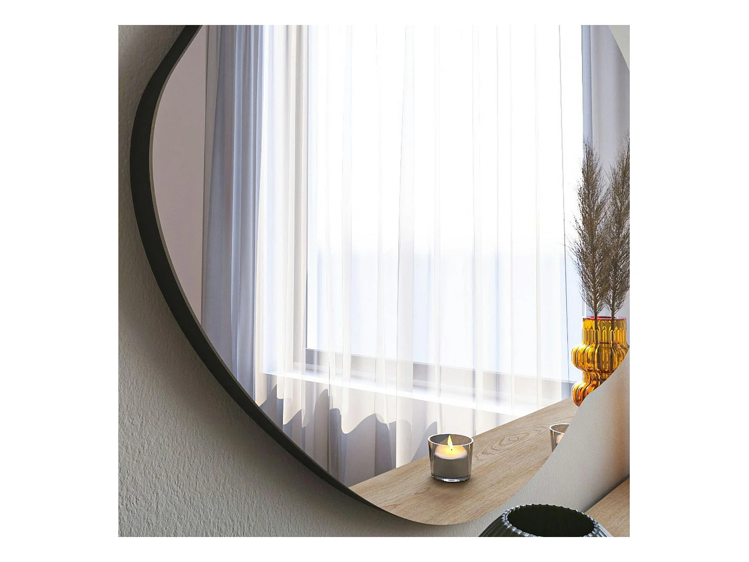 Miroir design organique forme libre 85 cm - style naturel CODY