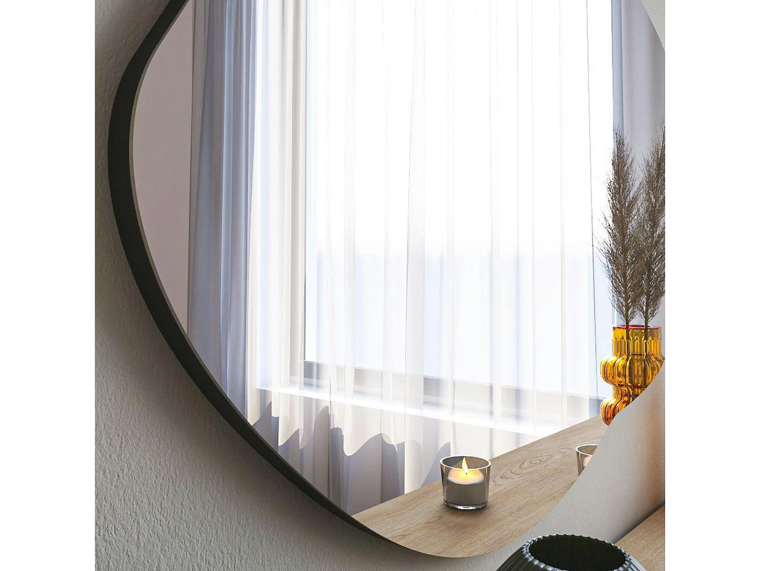 Miroir design organique forme libre 85 cm - style naturel CODY