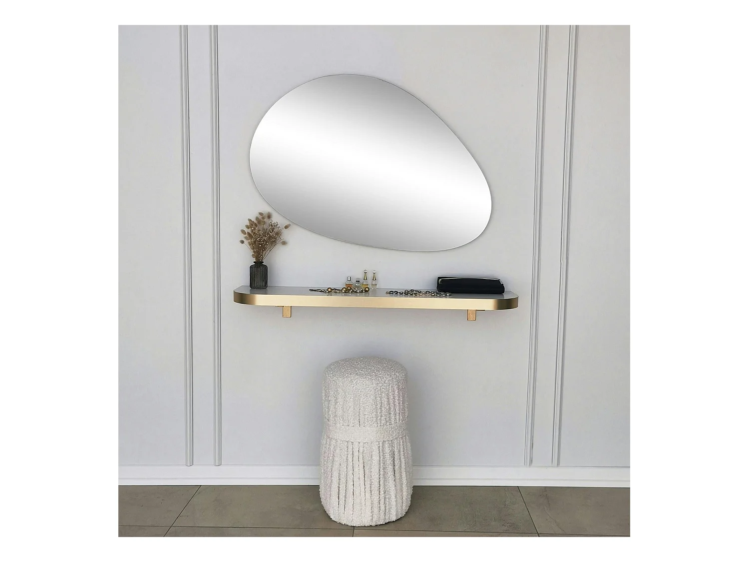 Miroir salon organique 90 cm - style scandinave CODY