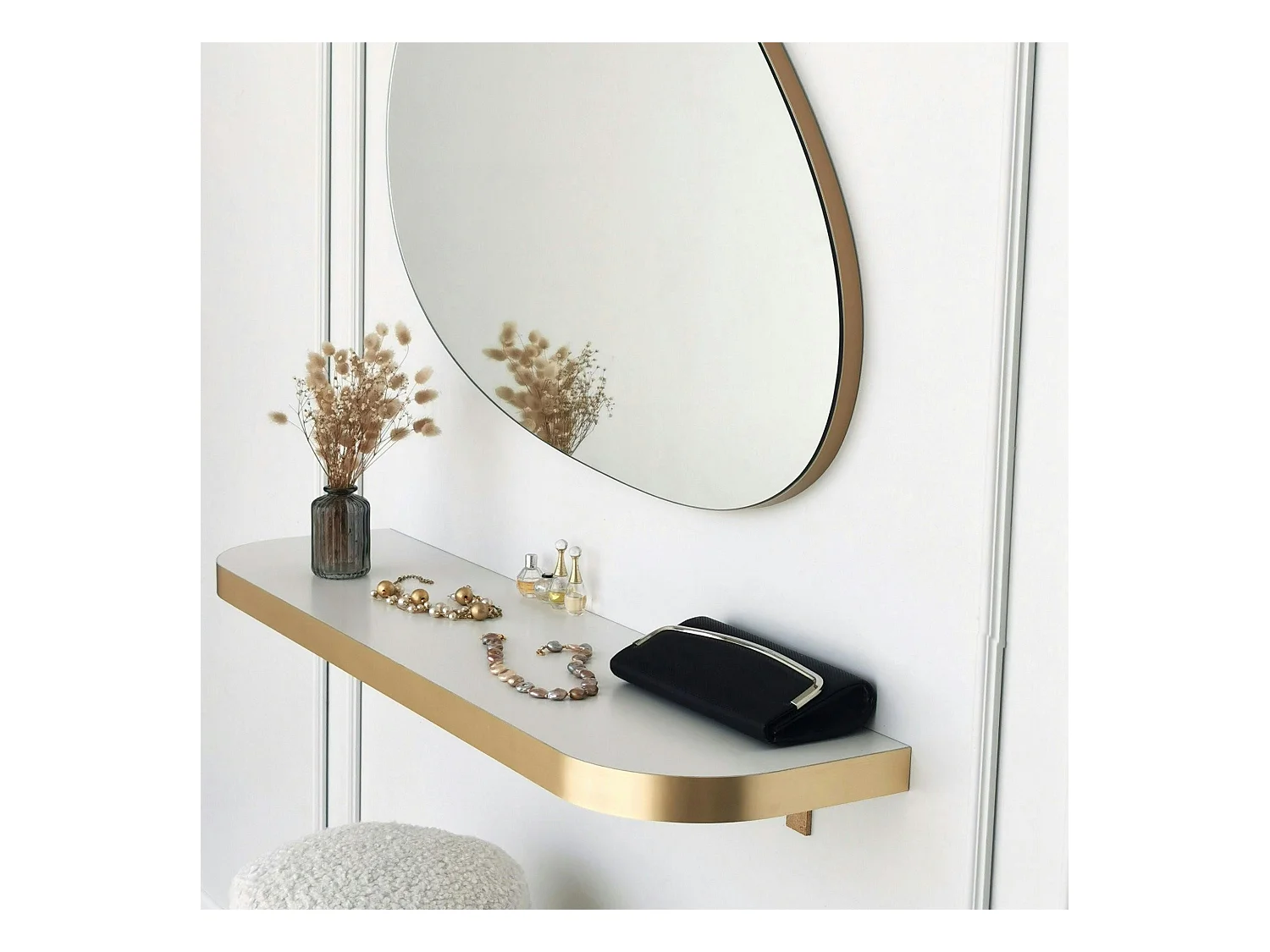 Miroir salon organique 90 cm - style scandinave CODY