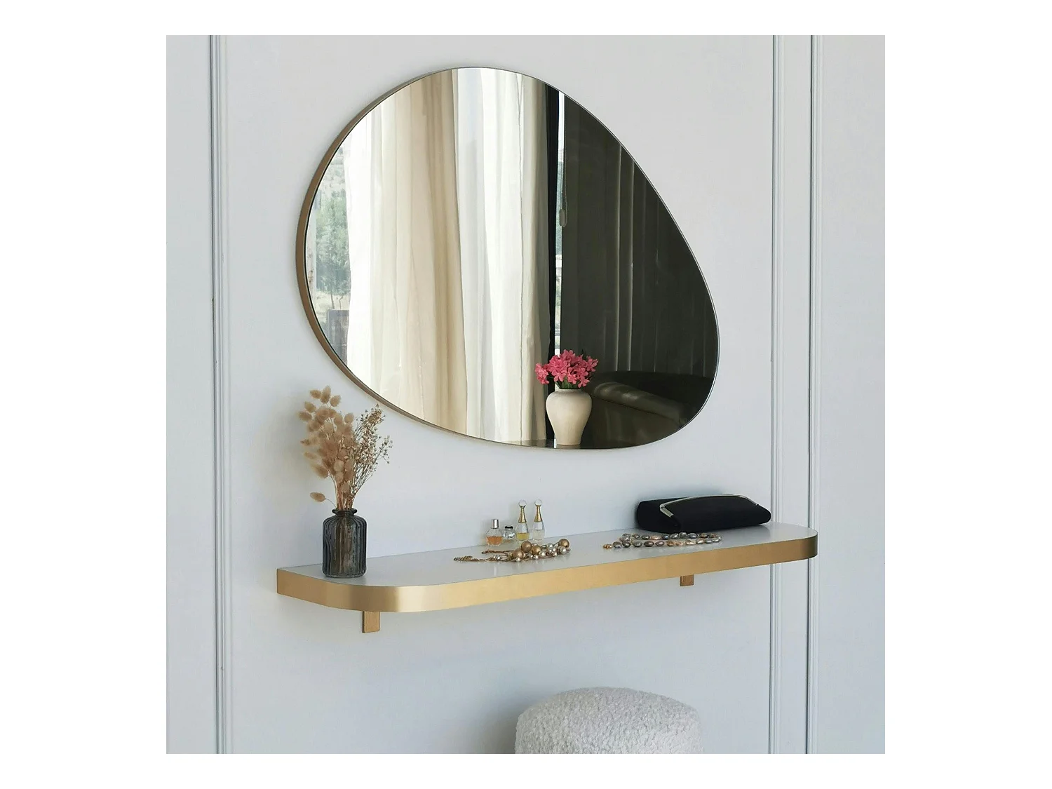 Miroir salon organique 90 cm - style scandinave CODY