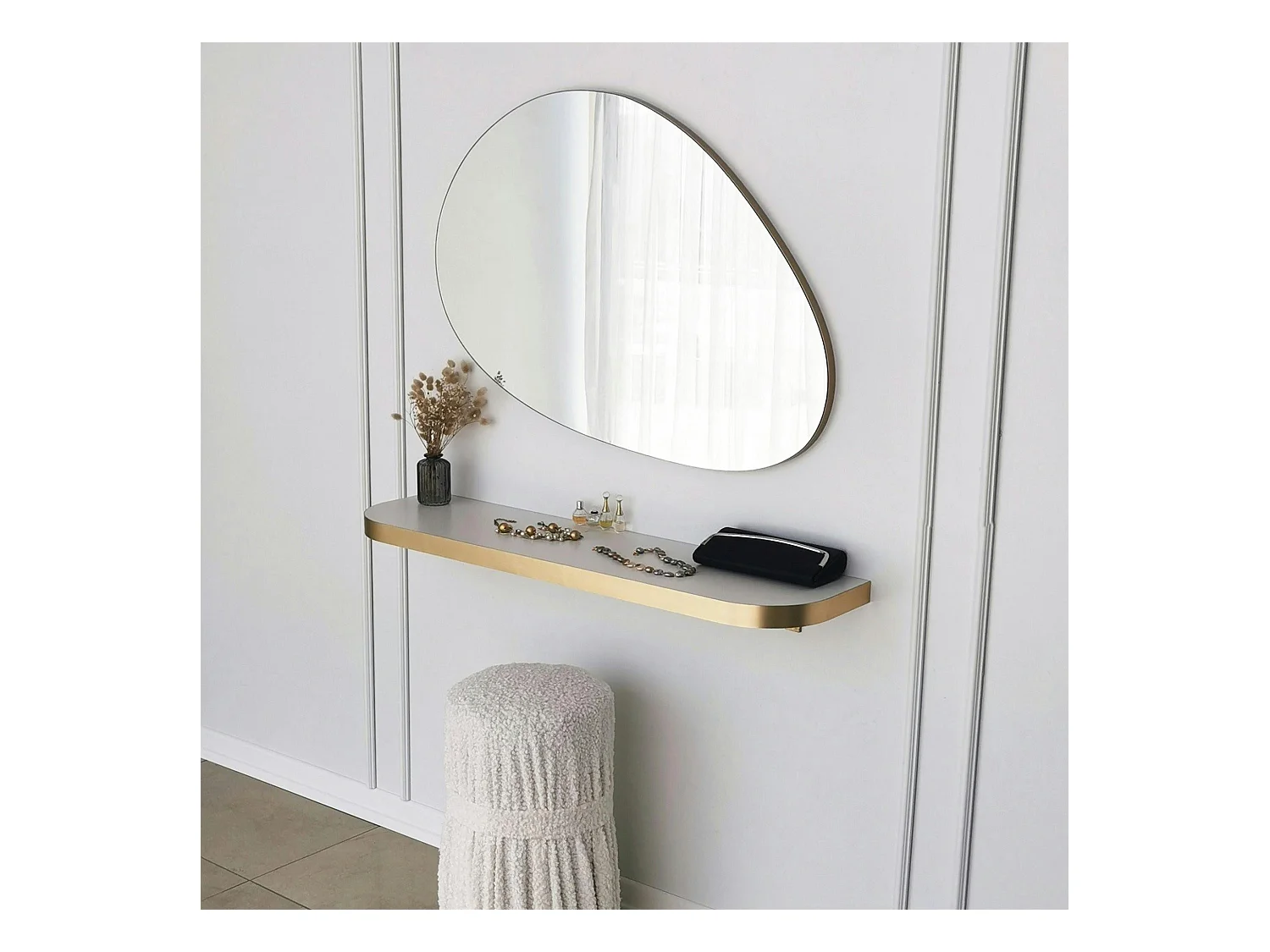 Miroir salon organique 90 cm - style scandinave CODY