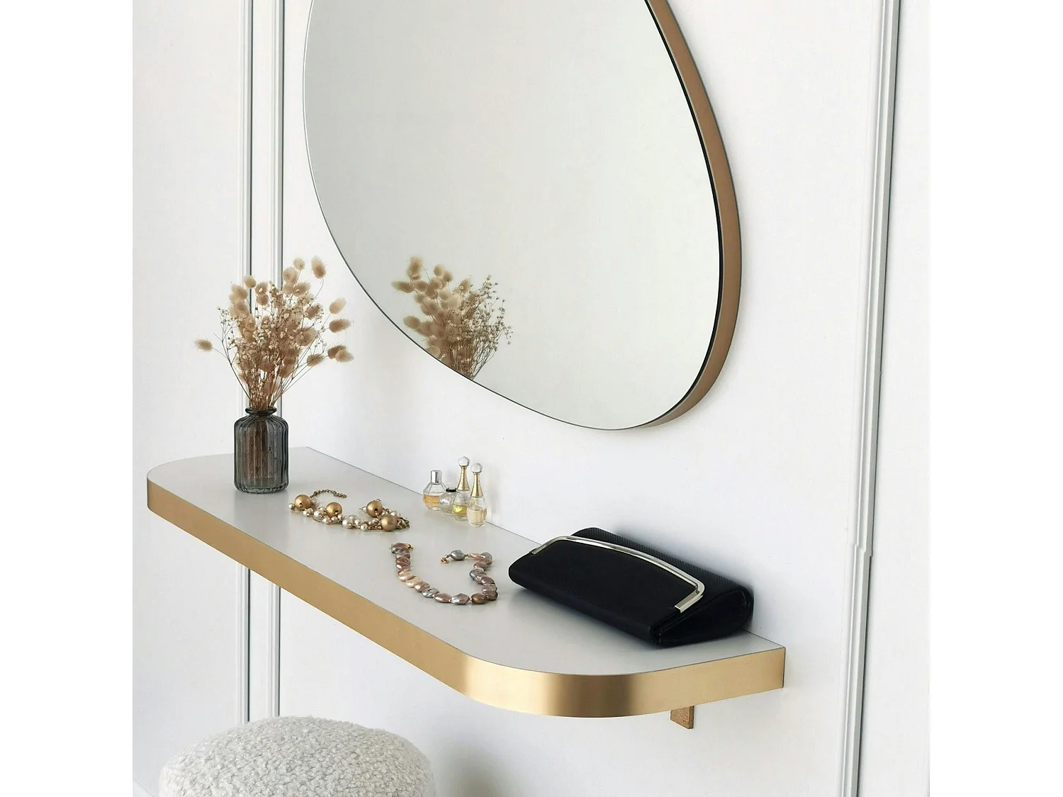 Miroir salon organique 90 cm - style scandinave CODY