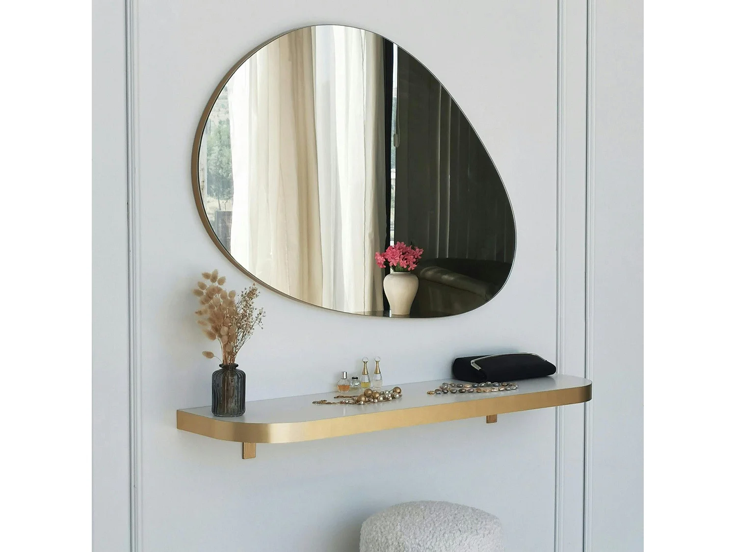 Miroir salon organique 90 cm - style scandinave CODY