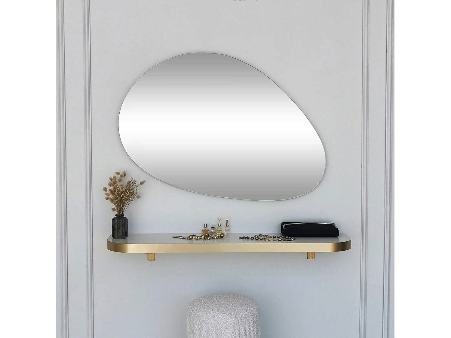 Miroir salon organique 90 cm - style scandinave CODY