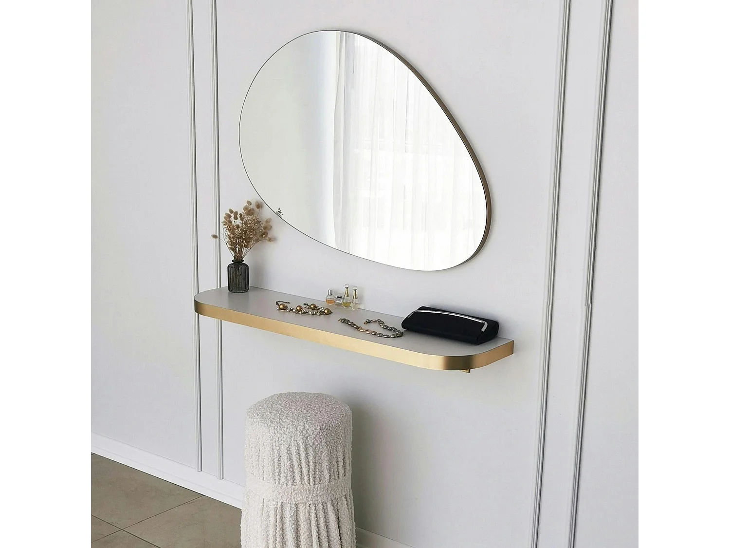 Miroir salon organique 90 cm - style scandinave CODY