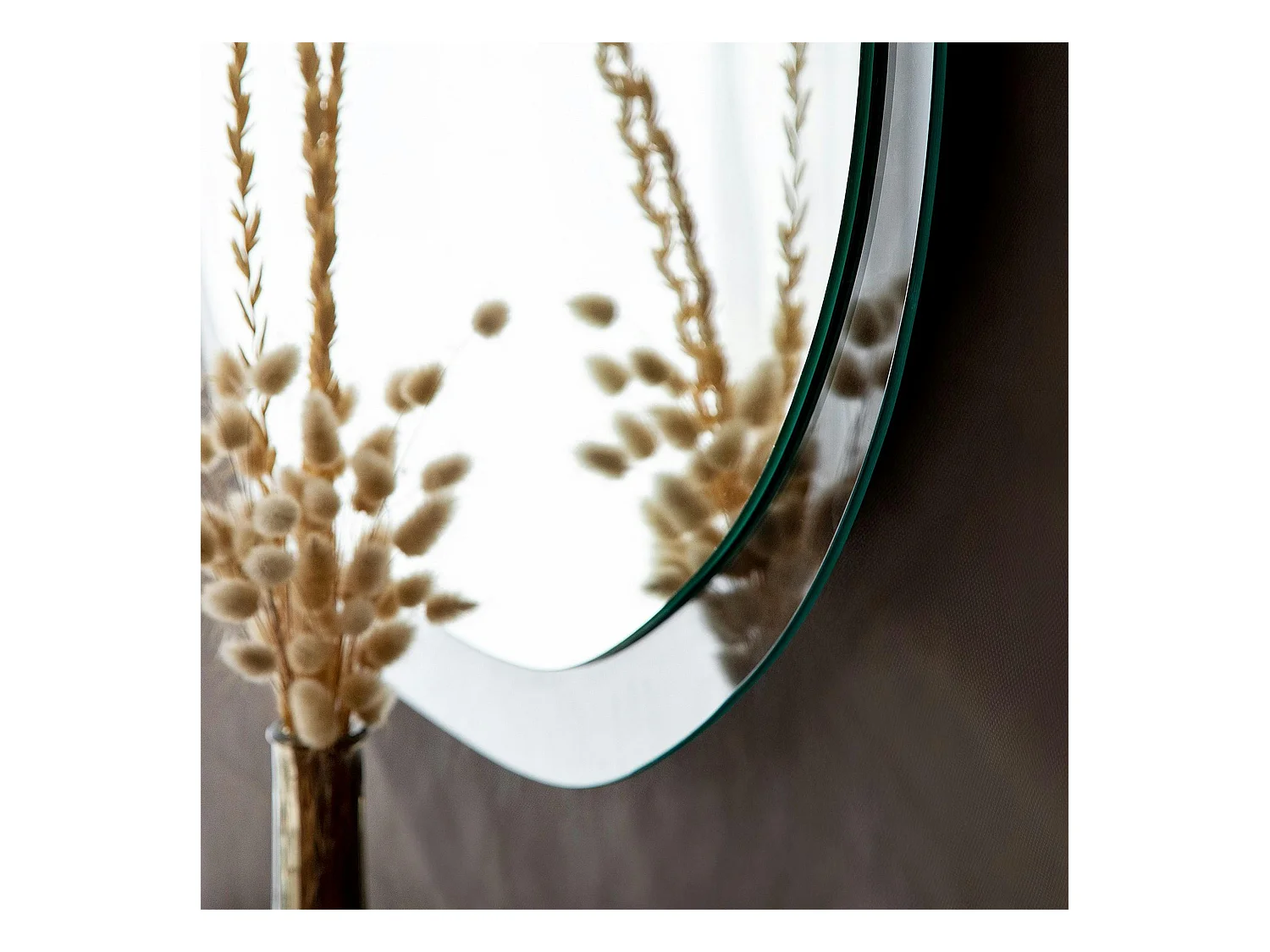 Miroir de salon organique cadre verre transparent 83 cm CODY