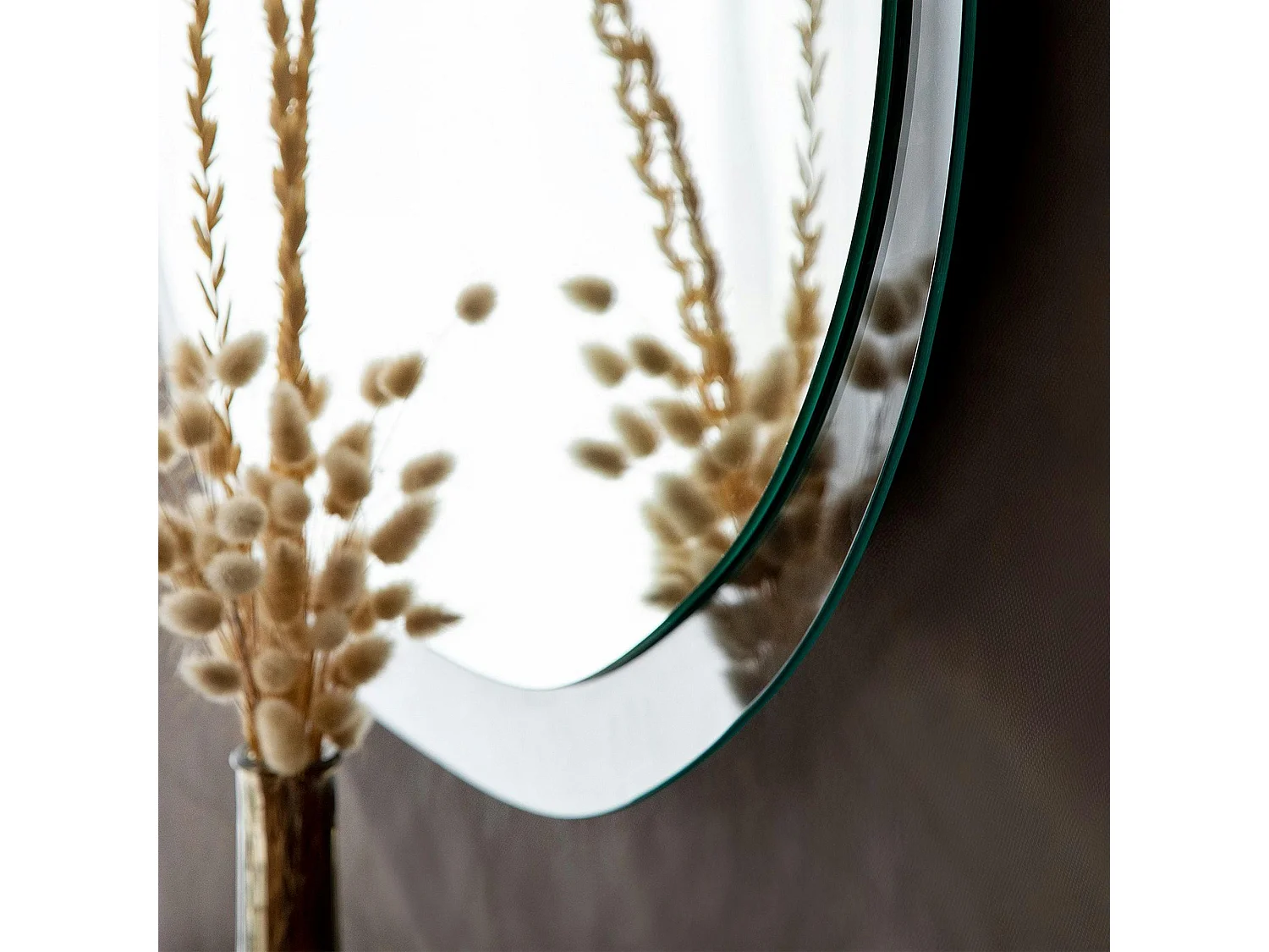 Miroir de salon organique cadre verre transparent 83 cm CODY