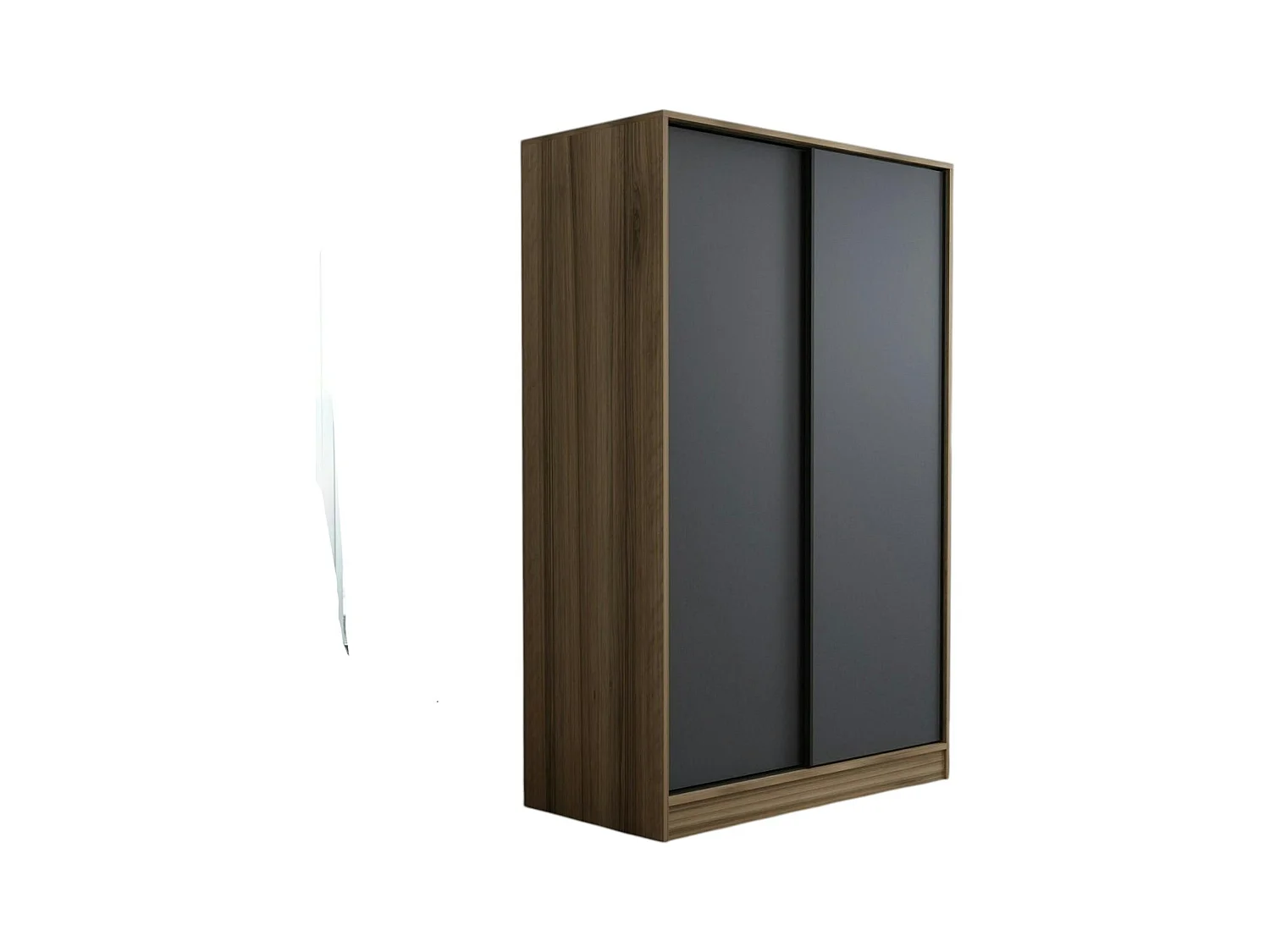 Armoire penderie portes coulissantes, effet bois & gris BYRON