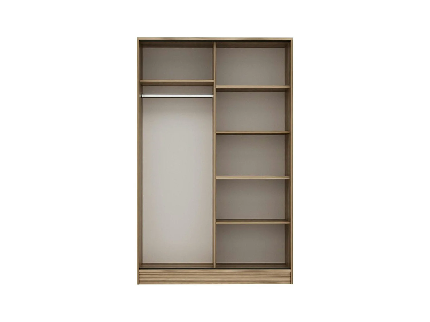 Armoire penderie portes coulissantes, effet bois & gris BYRON