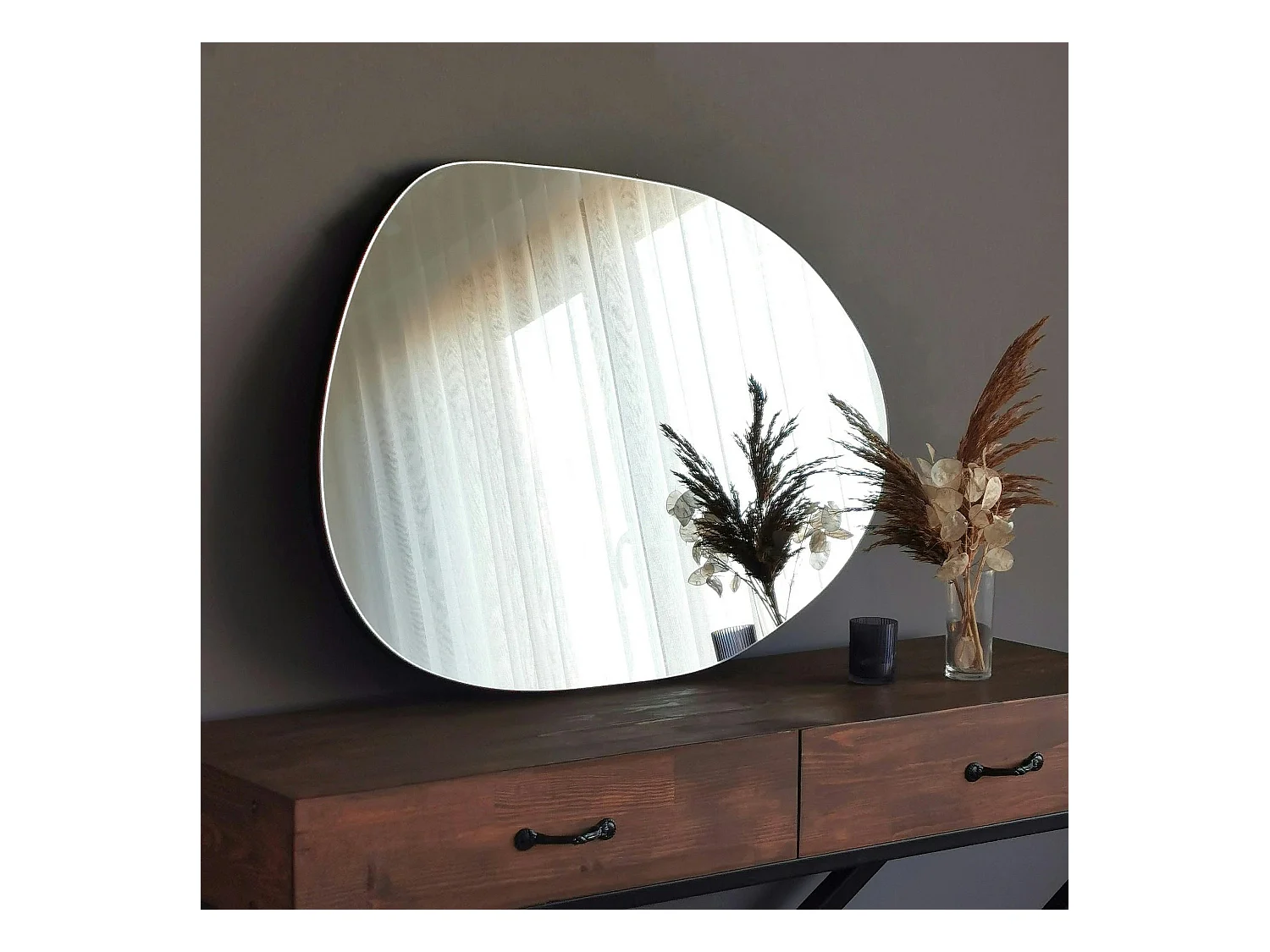 Miroir d'entrée organique 75 cm - style scandinave CODY