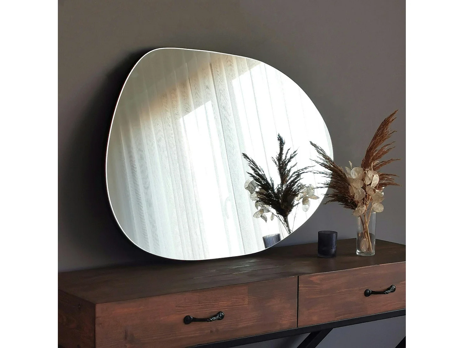 Miroir d'entrée organique 75 cm - style scandinave CODY