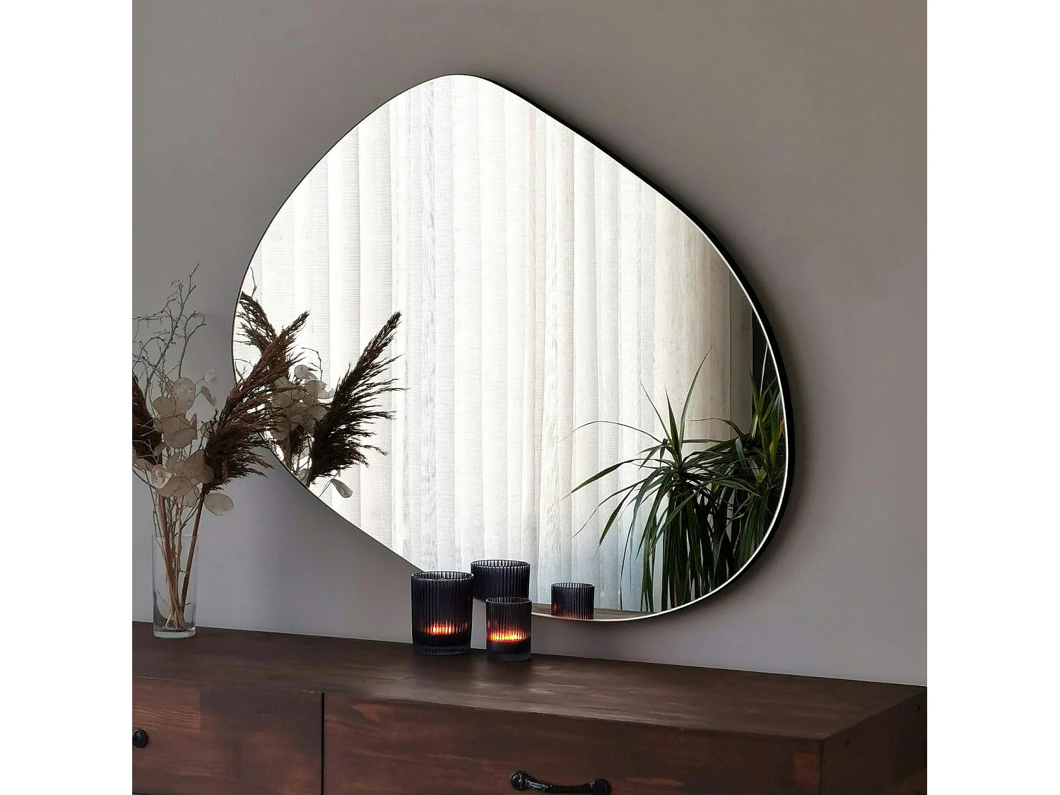 Miroir d'entrée organique 75 cm - style scandinave CODY
