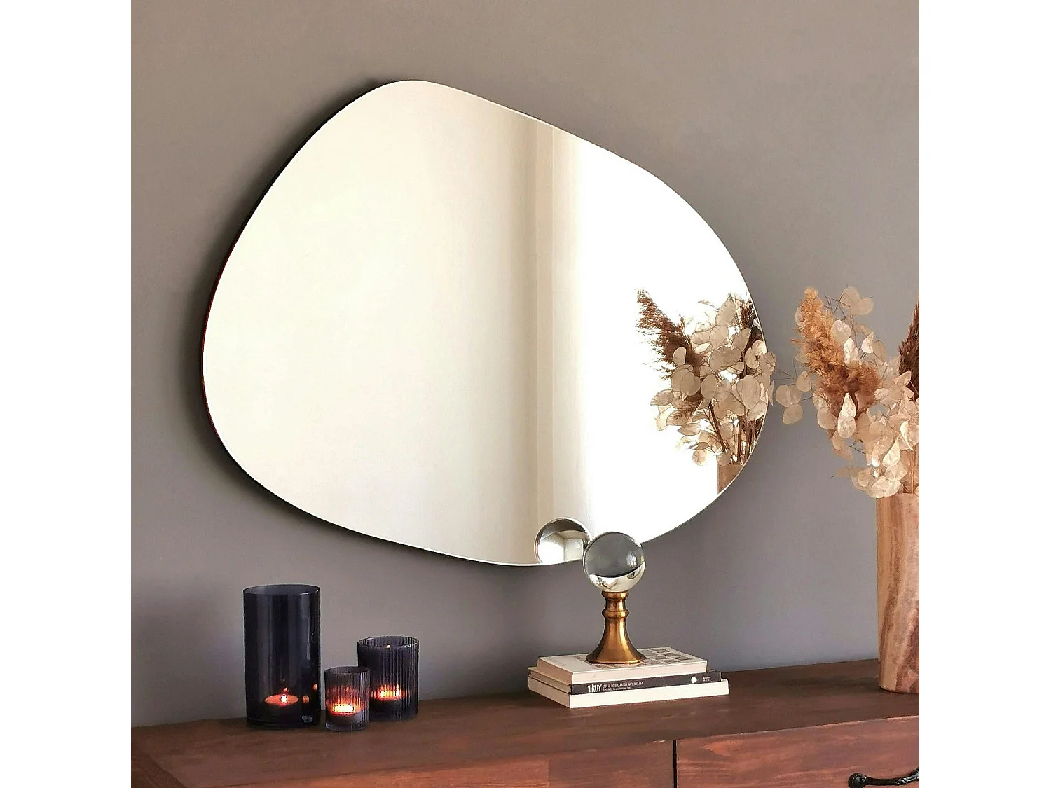 Miroir d'entrée organique 75 cm - style scandinave CODY