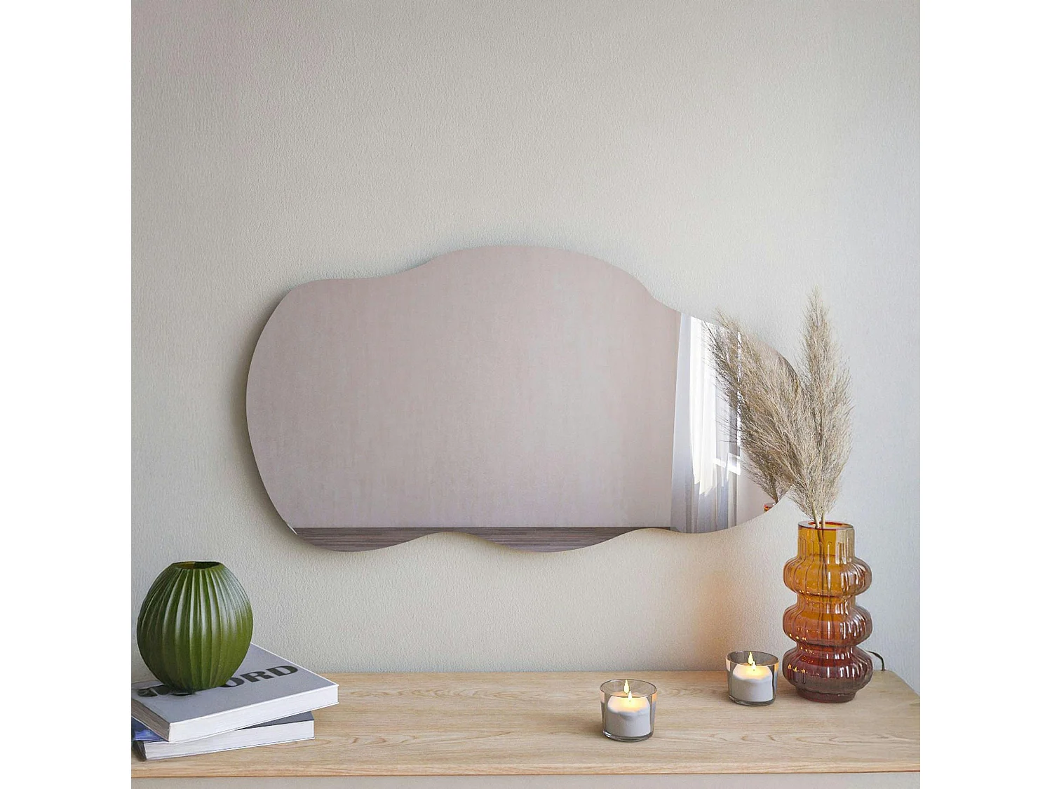 Miroir design organique forme flaque d'eau 72 cm CODY