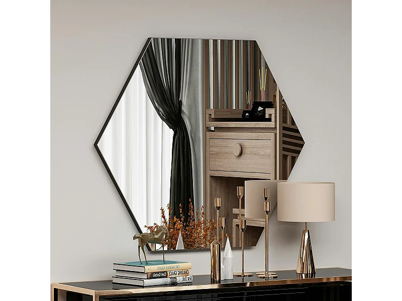 Miroir mural design graphique - forme hexagonale CODY
