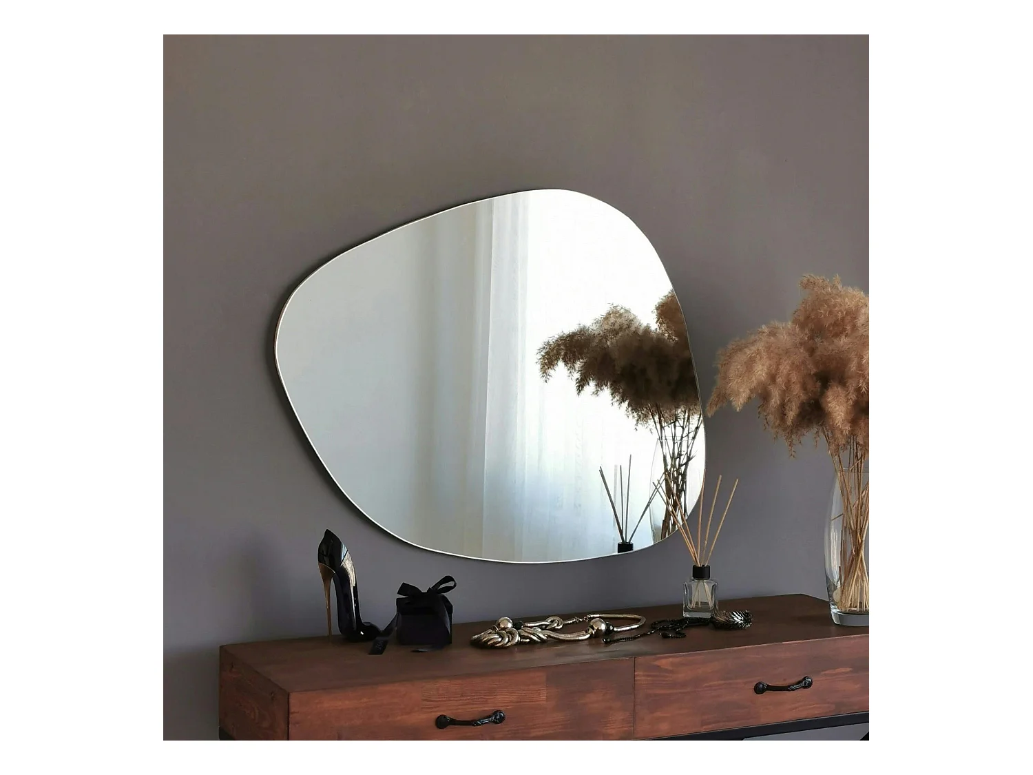 Miroir mural organique forme galet 90 cm - style design CODY