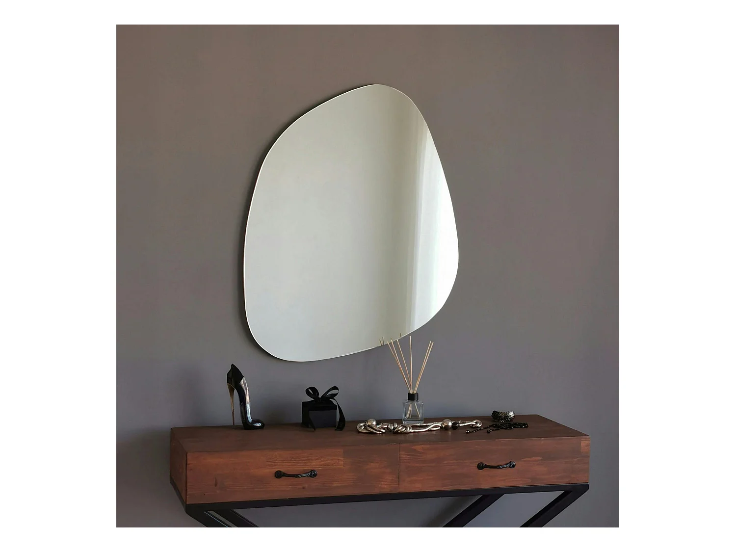 Miroir mural organique forme galet 90 cm - style design CODY