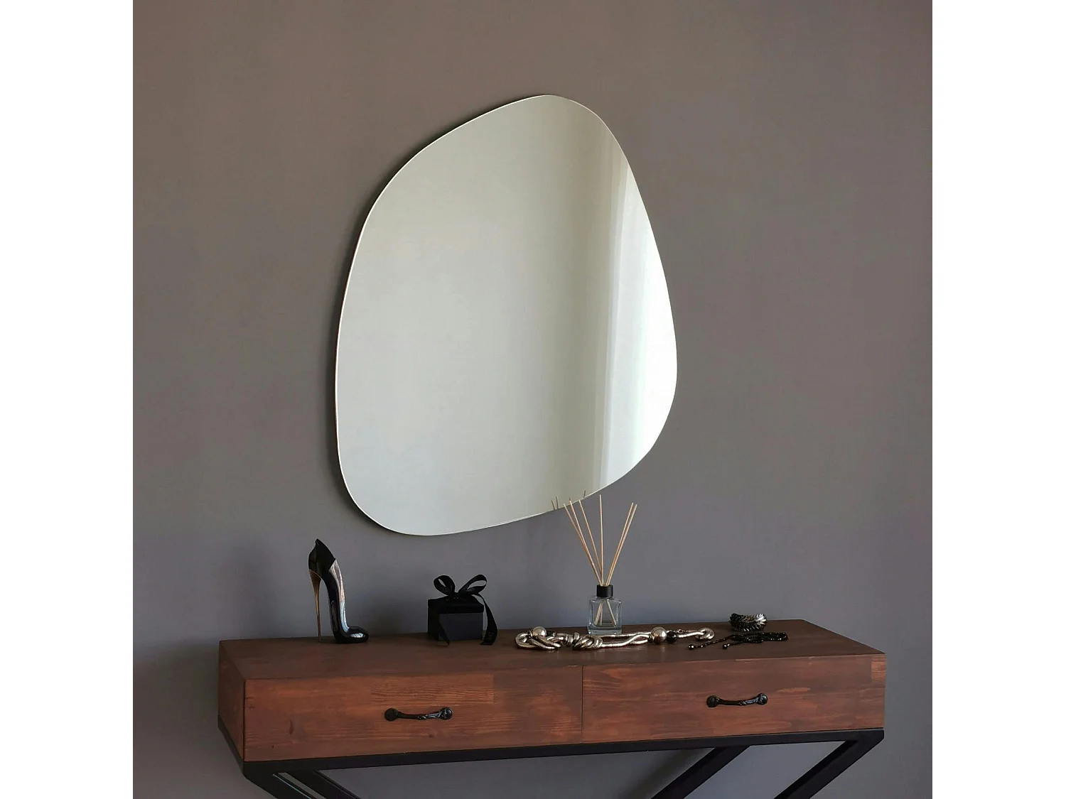 Miroir mural organique forme galet 90 cm - style design CODY