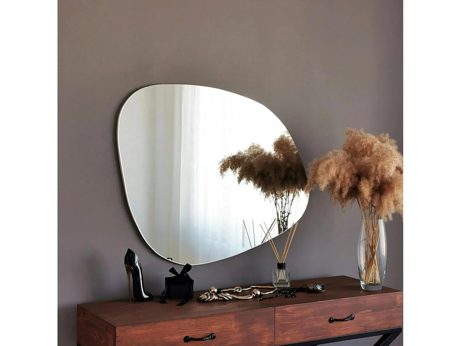 Miroir mural organique forme galet 90 cm - style design CODY