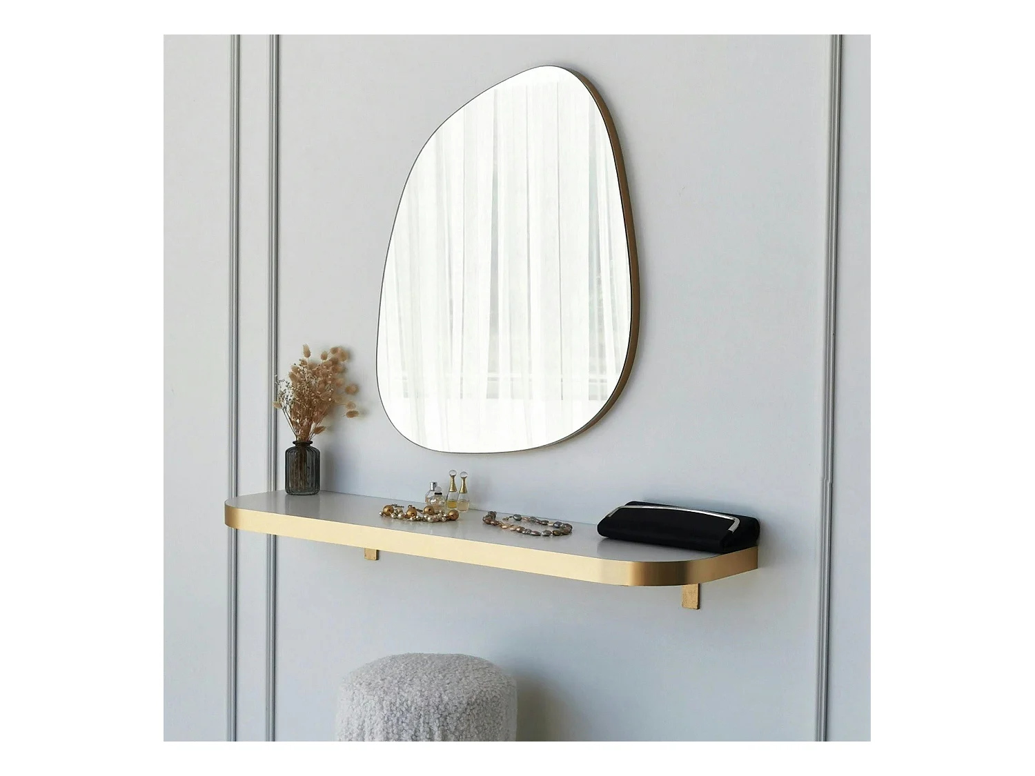 Miroir salle de bains organique 75 cm - style scandinave CODY