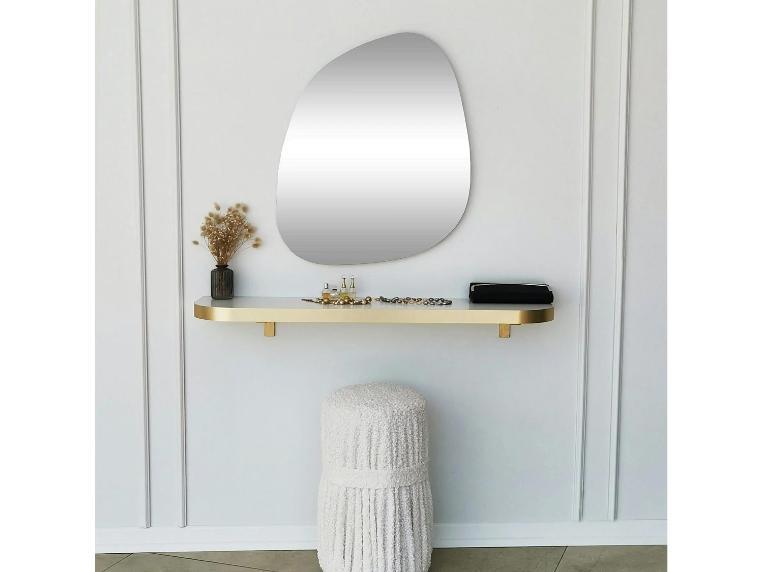 Miroir salle de bains organique 75 cm - style scandinave CODY