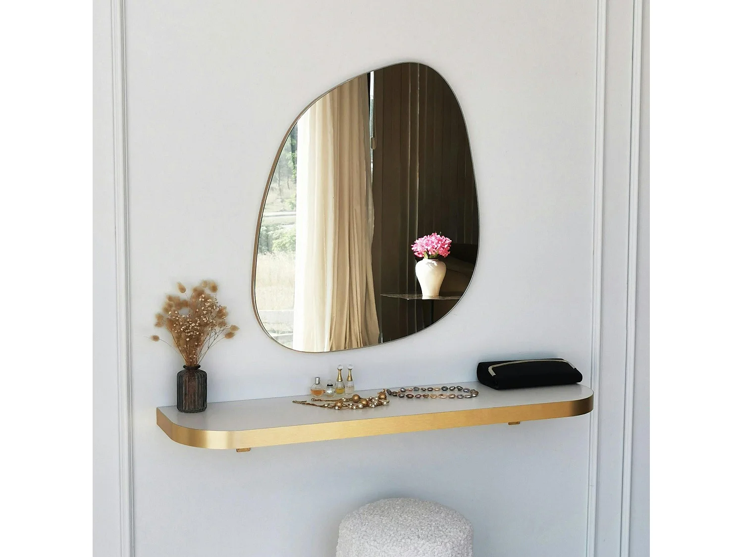 Miroir salle de bains organique 75 cm - style scandinave CODY