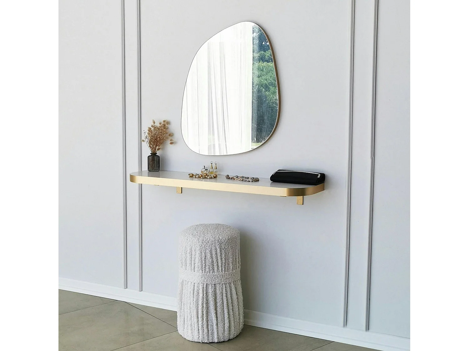 Miroir salle de bains organique 75 cm - style scandinave CODY