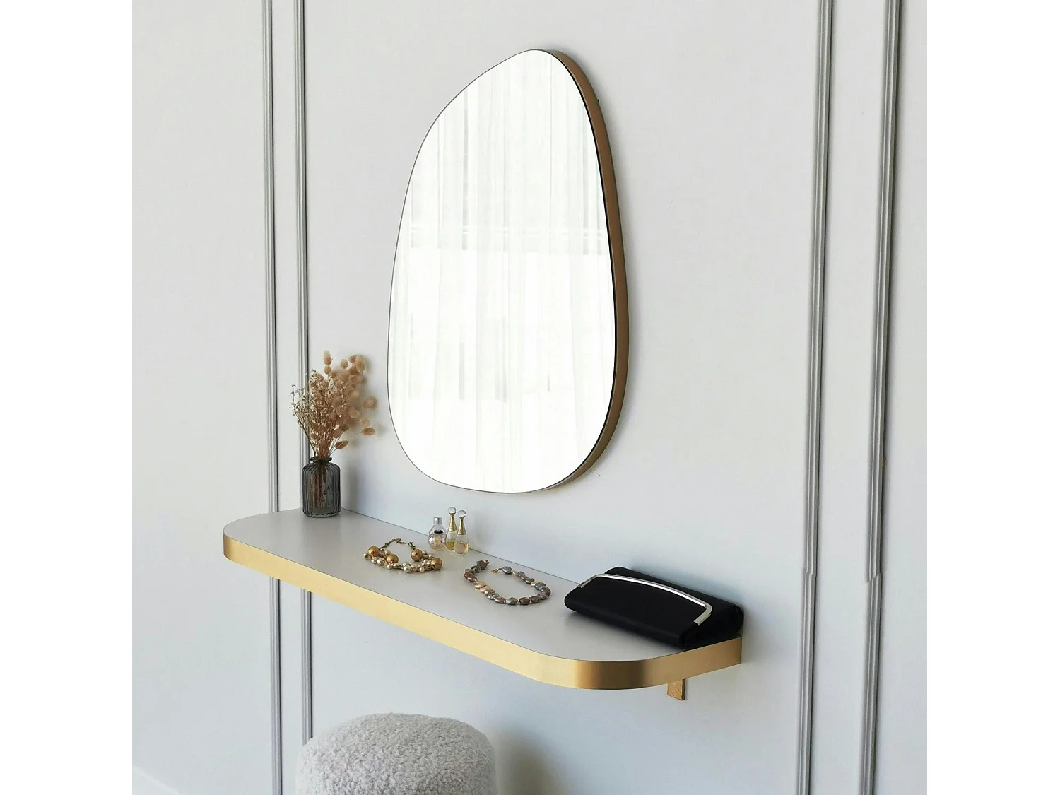 Miroir salle de bains organique 75 cm - style scandinave CODY
