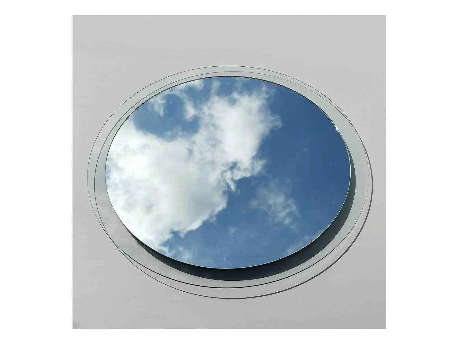 Miroir rond moderne cadre verre transparent Ø65 cm CODY