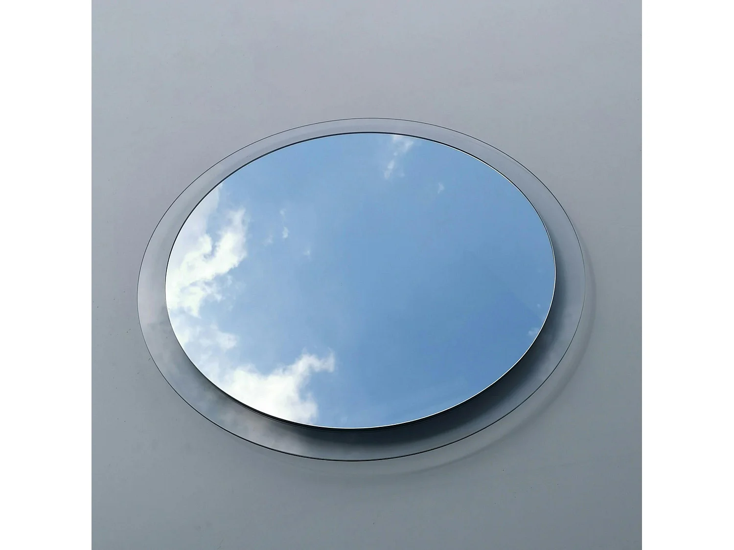 Miroir rond moderne cadre verre transparent Ø65 cm CODY
